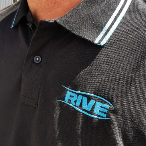 polo rive halkon hunt coton noir pêche expert